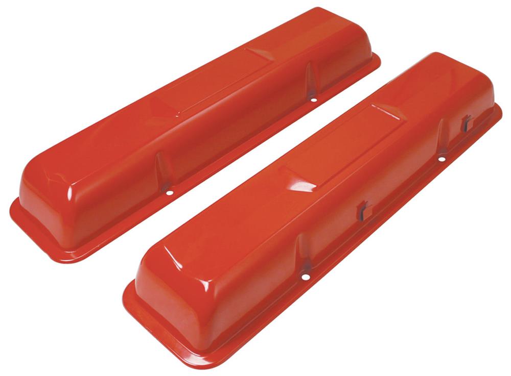 Valve Covers, Chevy Small Block, 1964-67 Original Style, Orange