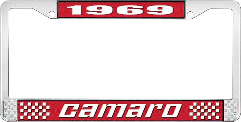 1969 CAMARO LICENSE PLATE FRAME STYLE 2 RED