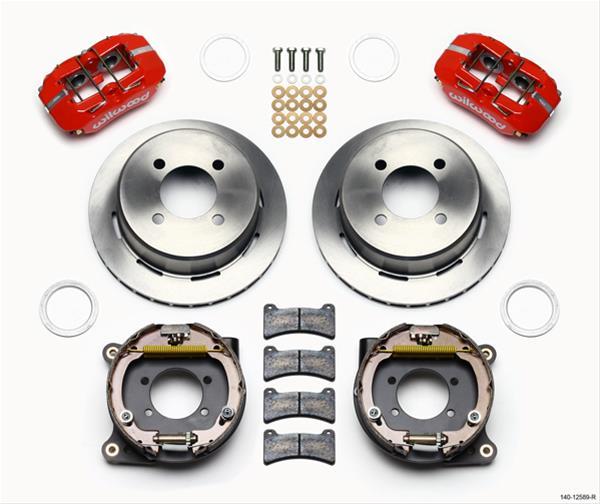 skivbromssats bak, 279mm, handbroms, röd