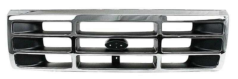 1992-96 Ford F-150, F-250, F-350, Bronco	 Grill Assembly	 Without Emblem	 Dark Gray/Chrome