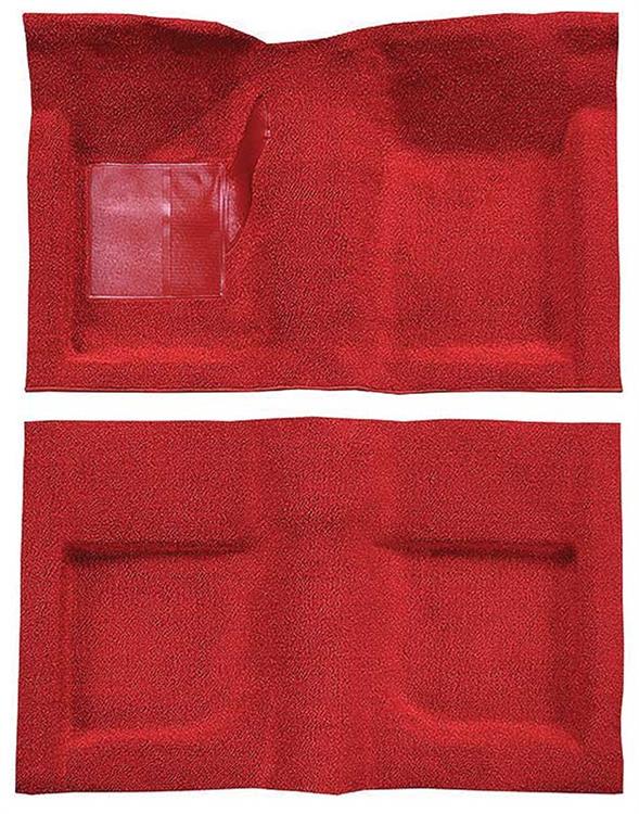 1965-68 Mustang Convertible Passenger Area Nylon Loop Carpet Set with Mass Backing - Red