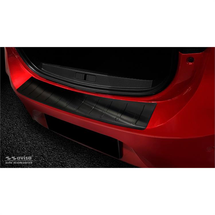 Zwart RVS Achterbumperprotector passend voor Opel Corsa F HB 5-deurs GS-Line 2019- 'Ribs'