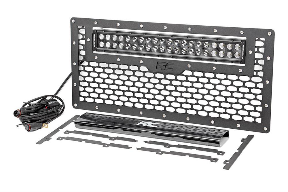Laser-Cut Mesh Grille with 20-inch Black Series Dual Row CREE LED Light Bar