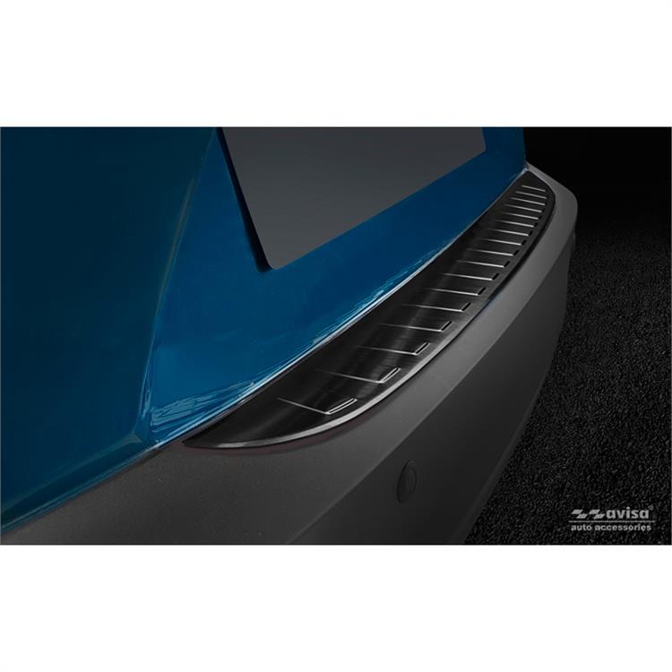 Zwart RVS Achterbumperprotector passend voor Mazda CX-3 2015-2022 'Ribs'