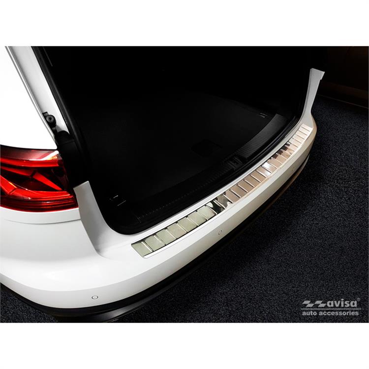 RVS Achterbumperprotector passend voor Volkswagen Touareg III (CR7) 2018- Incl. Facelift 'Ribs'