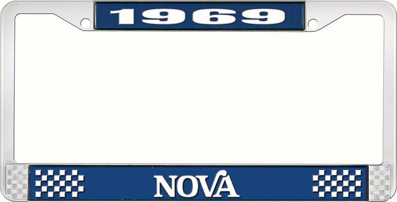 1969 NOVA LICENSE PLATE FRAME STYLE 2 BLUE