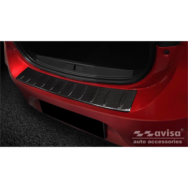 Real 3D Carbon Rear bumper protector suitable for Opel Corsa F HB 5-doors GS Line 2019- 'Ribs'