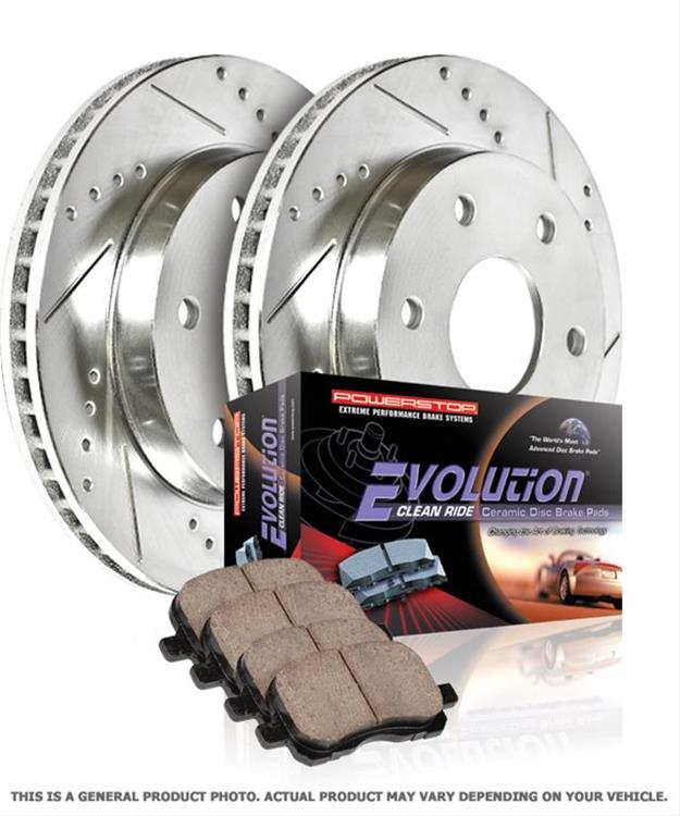 Brake Rotors/Pads, Cross-Drilled, Iron, Zinc Plated, Rear, Mini, Kit