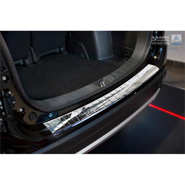 Chrome Stainless Steel Rear bumper protector suitable for Mitsubishi Outlander III 2015- 'Ribs'
