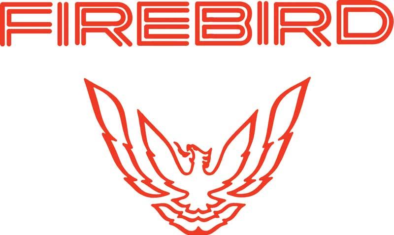 Rear Panel Decal, red, "Firebird with bird"