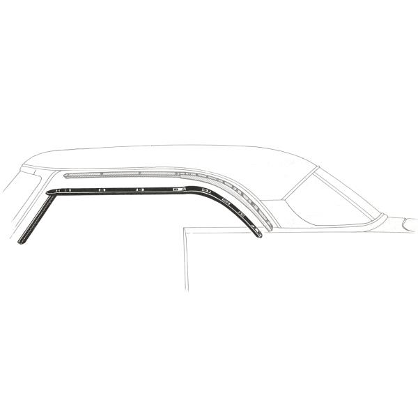 Hardtop roof rail weatherstrip