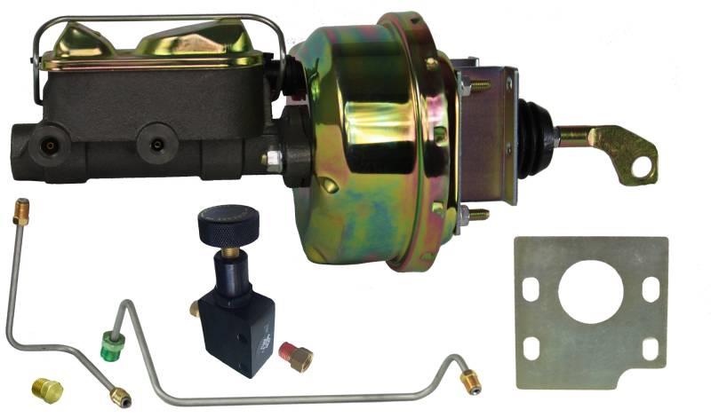 7 in. Booster, Zinc, Firewall Mount, Dual Bowl Master Cylinder, Cast iron, Natural, Adjustable Proportioning Valve, Disc/Drum or Disc/Disc, Kit