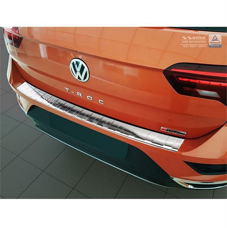 RVS Achterbumperprotector passend voor Volkswagen T-Roc 2017-2022 & Facelift 2022- incl. Cabrio - 'Ribs'