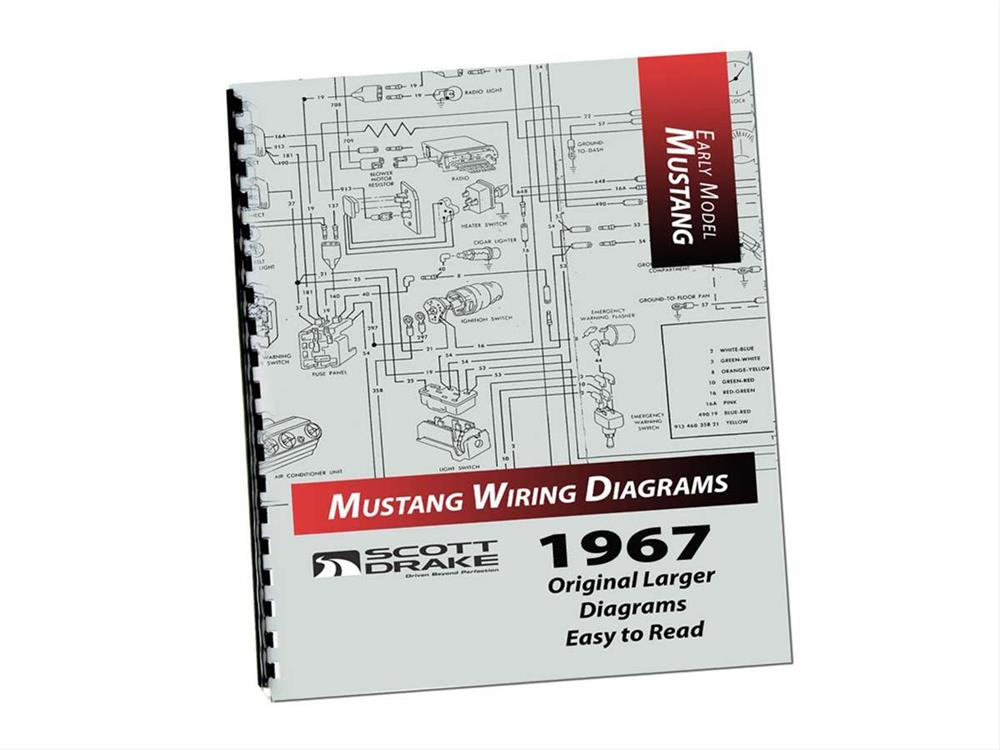 Book, Reference, "1967 Ford Mustang Wiring Diagram Manual", Large Print Version, Paperback