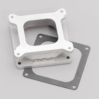 Carburetor Adapter , Aluminum, 2.0 in. Thick, Open, Square Bore Flange to Dominator Mounting Flange