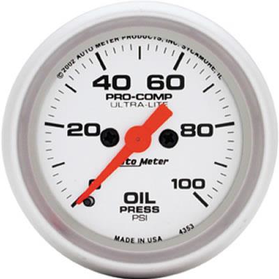 Oil pressure, 52.4mm, 0-100 psi, electric