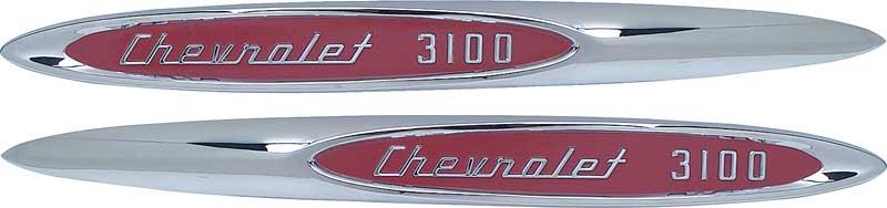 Chevrolet Truck; "3100 Chevrolet" Front Fender Emblems
