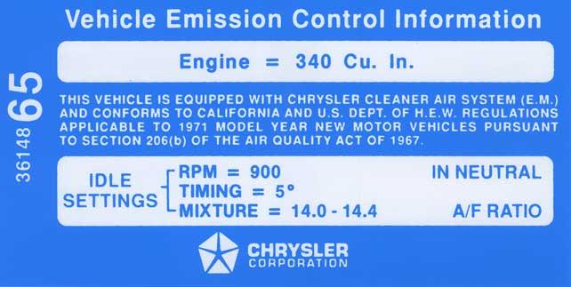 Transmission Emission Decal