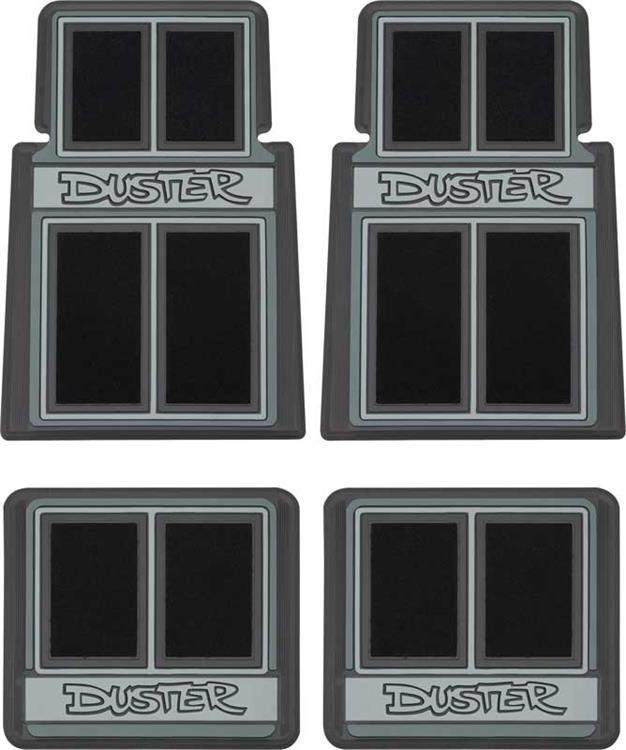 1970-1976 Plymouth Duster; Carpet Floor Mat Set; Black; 4 Piece Set