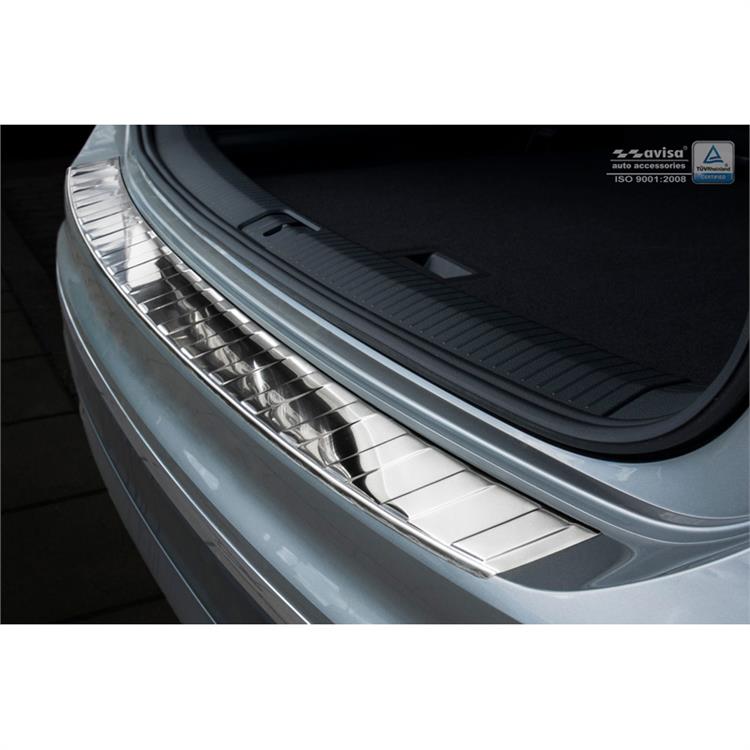 Chrome Stainless Steel Rear bumper protector suitable for Volkswagen Tiguan II incl. Allspace & R-Line 2016-2020 & FL 2020- 'Ribs'