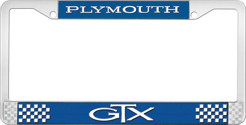 PLYMOUTH GTX LICENSE PLATE FRAME - BLUE