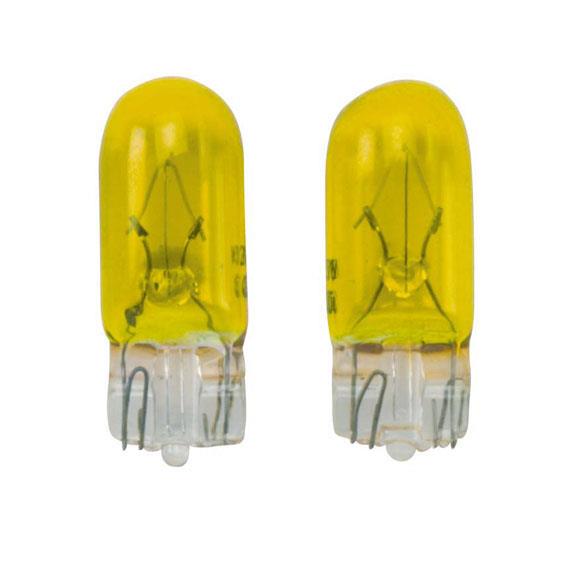 T-10 12V/5W Lampen 12V Geel (Coated), set à 2 stuks