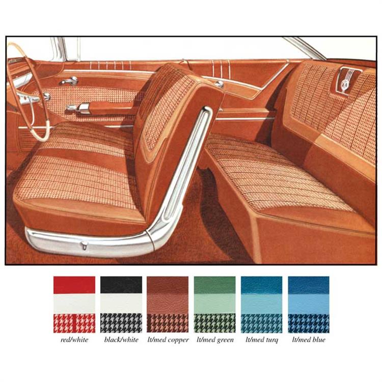 1967 Impala 2 Door Hardtop With Split Bench Turquoise Cloth / Turquoise Vinyl Upholstery Set