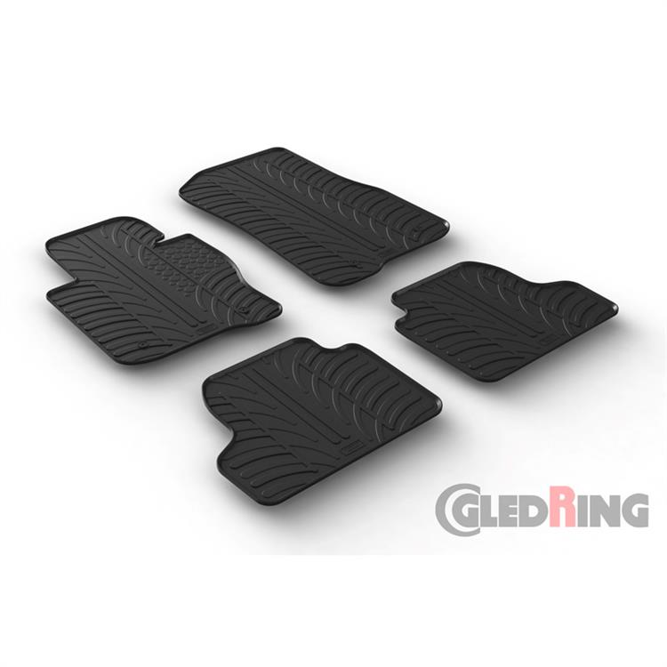 Rubbermatten passend voor BMW 4 serie F32 automaat 2013-2020 (T profiel 4-delig + montageclips)