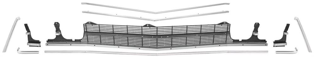 Grille Kit, 1969 SS Chevelle & El Camino- W-Ctr Molding