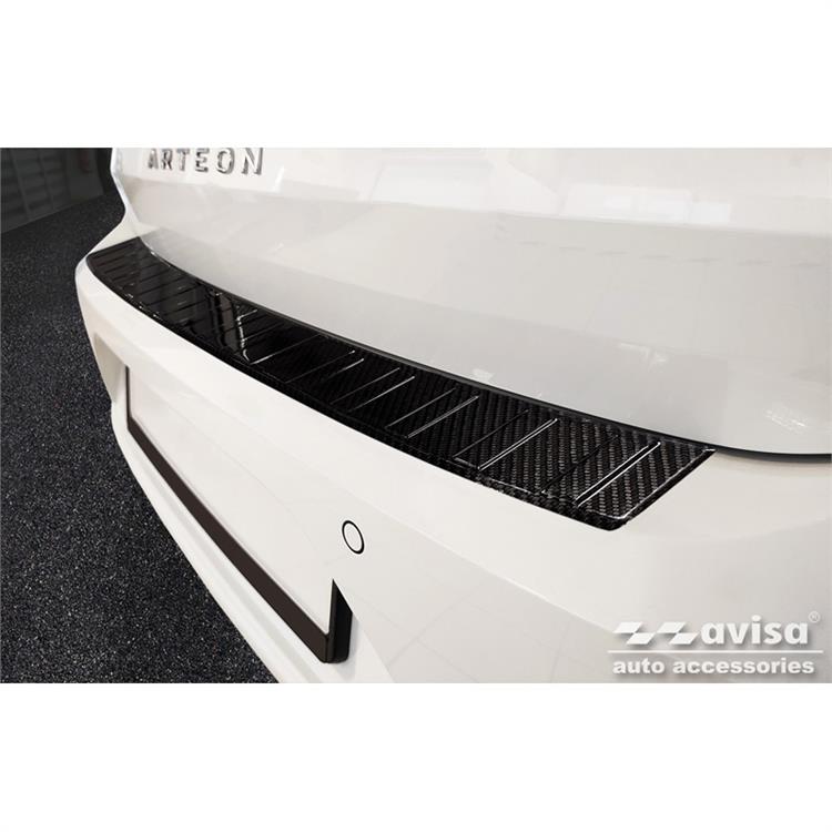 Real 3D Carbon Rear bumper protector suitable for Volkswagen Arteon 2017-2020 & FL 2020- 'Ribs'