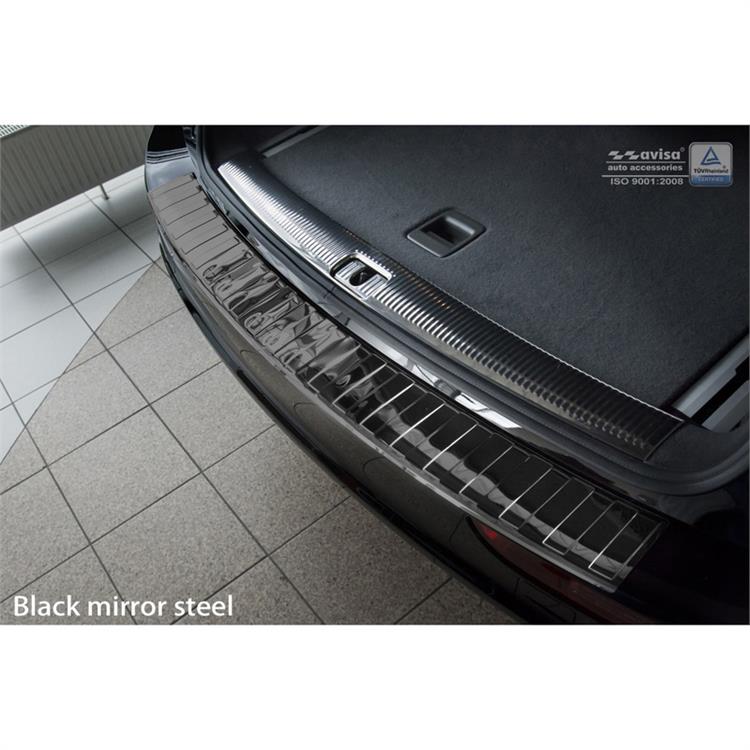 Black Mirror Stainless Steel Rear bumper protector suitable for Audi Q5 2008-2012 & 2012- 'Ribs'