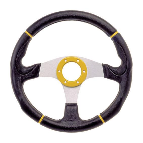 Steering Wheel Century Sport 360mm Plan Black / Yellow Imitation Leather