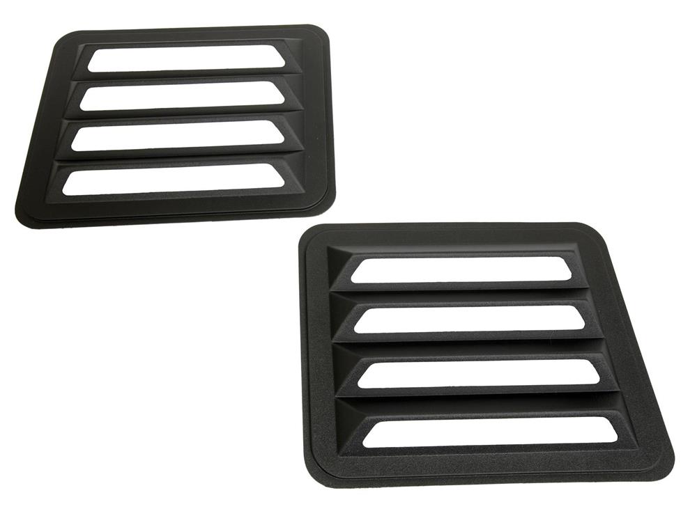 Window Louvers, Rear, Black, ABS Plastic