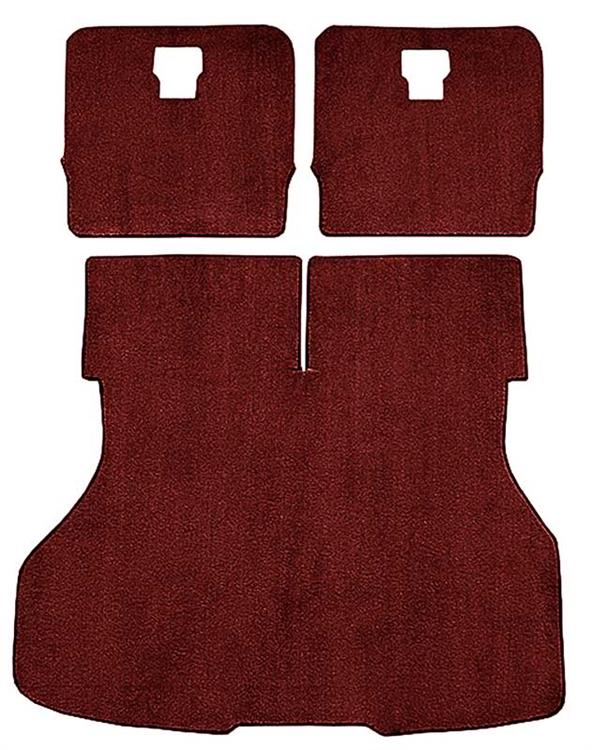 1987-93 Mustang Hatchback Rear Cargo Area Cut Pile Carpet Set with Mass Backing - Oxblood