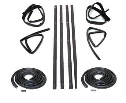 Belt Weatherstrip--Window Channel--Door Seal Kit - Front Upper & Division Bar Inner & Outer Driver Side & Passenger Side