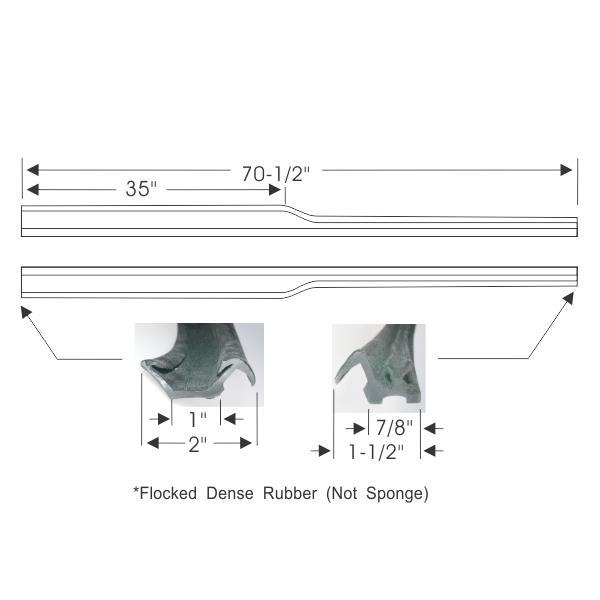 Hardtop roof rail weatherstrip