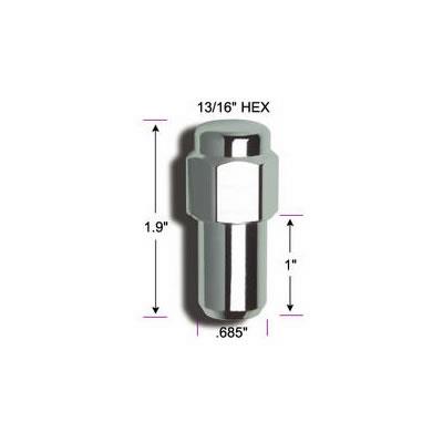 lug nut, 1/2-20", No end, 50,8 mm long, Shank