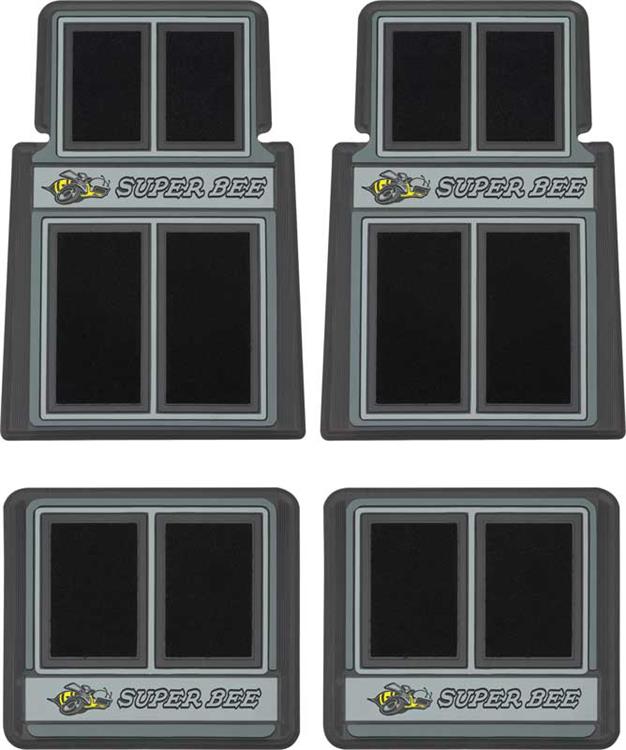 1968-1971 Dodge Super Bee; Carpet Floor Mat Set; Black ; 4 Piece Set