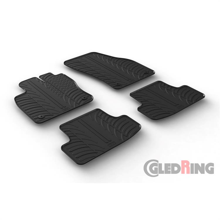 Rubbermatten passend voor Audi Q2 11/2016- (T profiel 4-delig + montageclips)