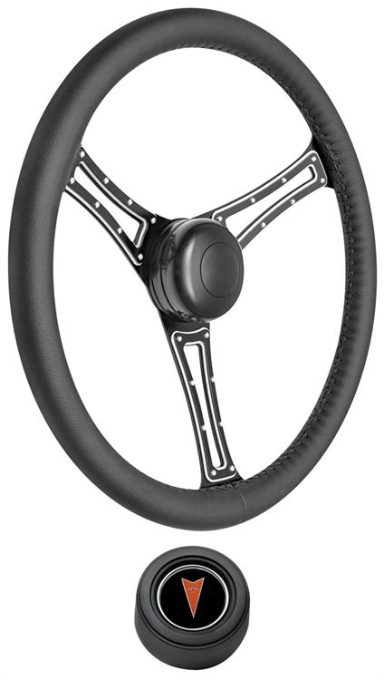 Steering Wheel Kit, 1969-77 Pontiac, Autocross, Leather, Pontiac Hi-Rise