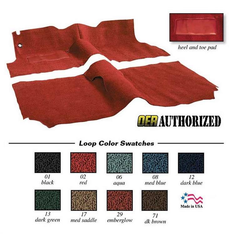 1955 CHEVY 4 DOOR WAGON LOOP CARPET -RED