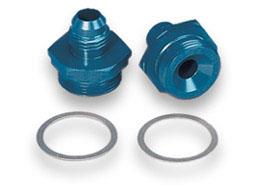 FITTING,FUEL INLET,-6AN Fuel Inlet Fittings, Holley Fuel Bowl to -6 AN, Includes Washers, Pair