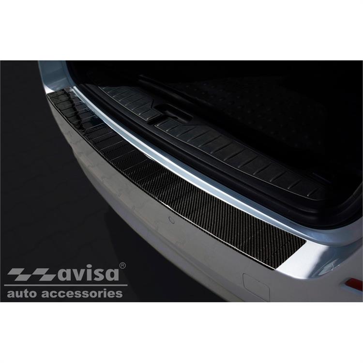 Real 3D Carbon Rear bumper protector suitable for BMW 5-Series F11 Touring 2010-2016 'Ribs'