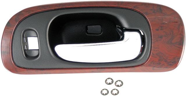 interior door handle chrome lever, woodgrain housing
