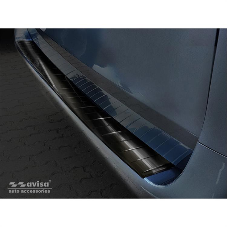 Black Stainless Steel Rear bumper protector suitable for Mercedes Vito / V-Class 2014-'Ribs' (Long version)