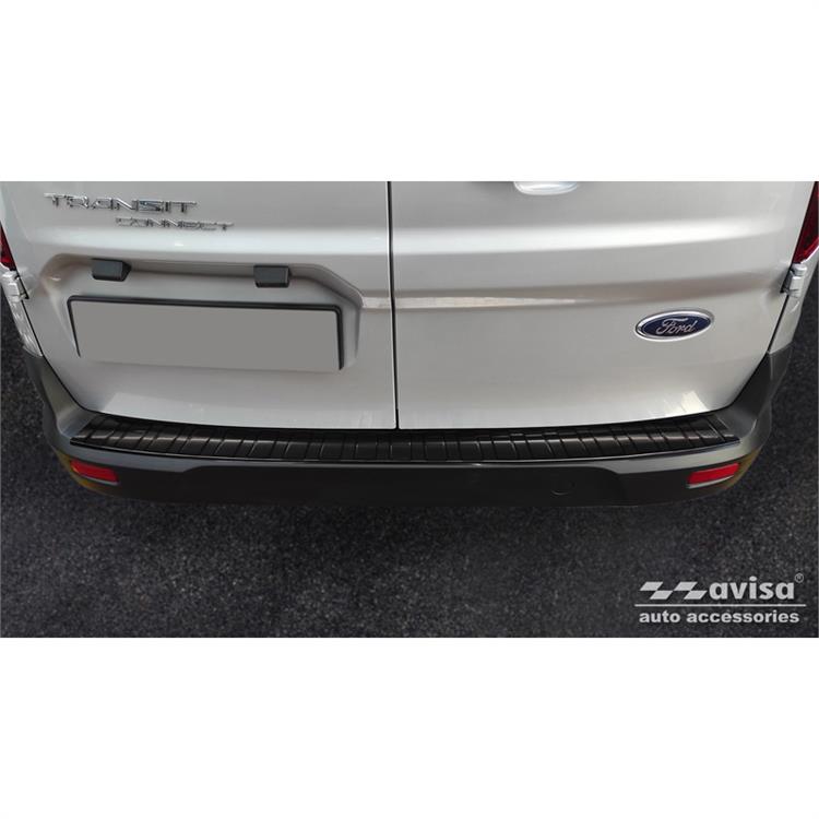 Black Stainless Steel Rear bumper protector suitable for Ford Tourneo Connect/Transit Connect 2014-2017 & FL 2017- 'Ribs'