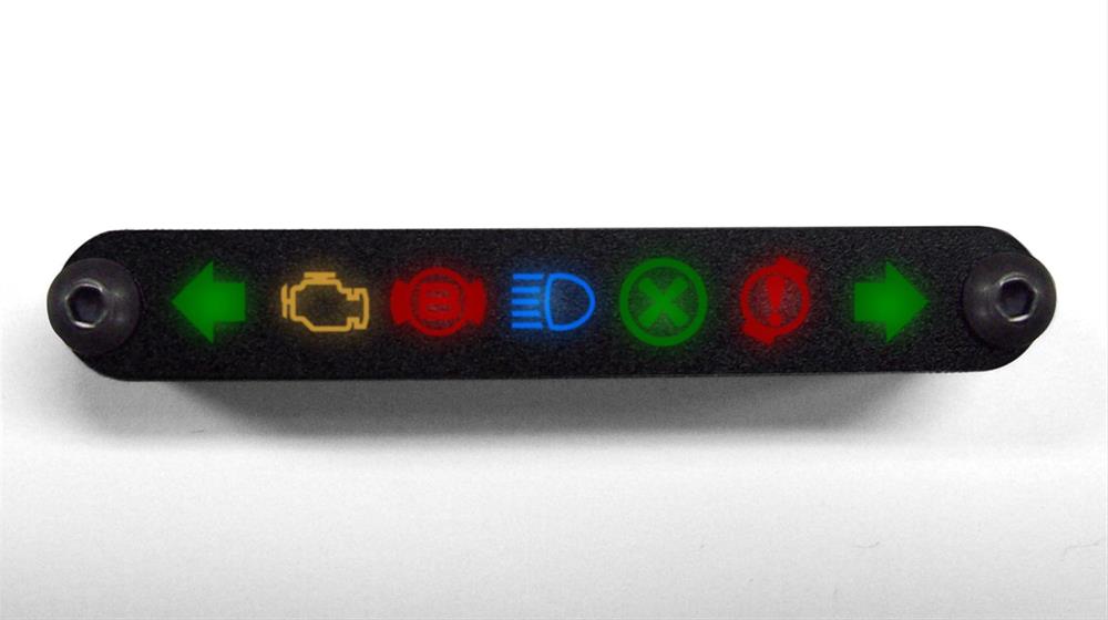 Indicator Panel, Seven-Lamp, Blue/Green/Red/Yellow Light, Black Housing, Horizontal, Each