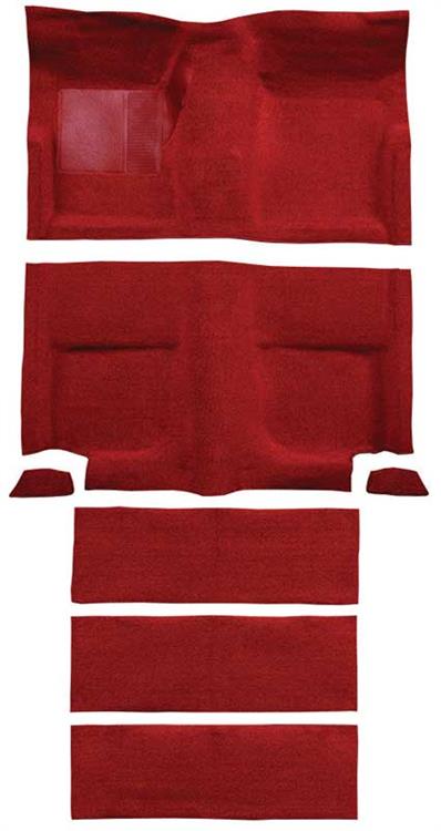 1965-68 Mustang Fastback Loop Floor Carpet With Fold Downs - Red