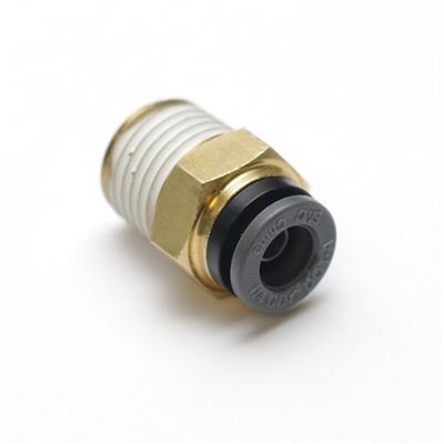 Fitting, Air Line, Compression, Straight, Male 1/8 in. NPT to 1/4 in., Brass, Each
