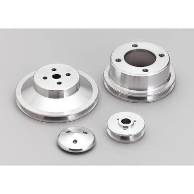 Remskivesats, billet aluminium, kilrem / V-rem